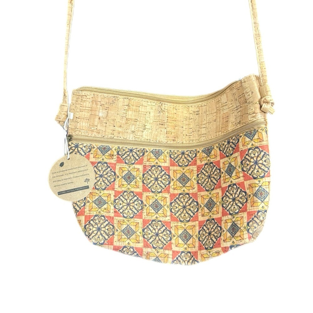 AM Cork Collection printed cork shoulder strap purse NWT